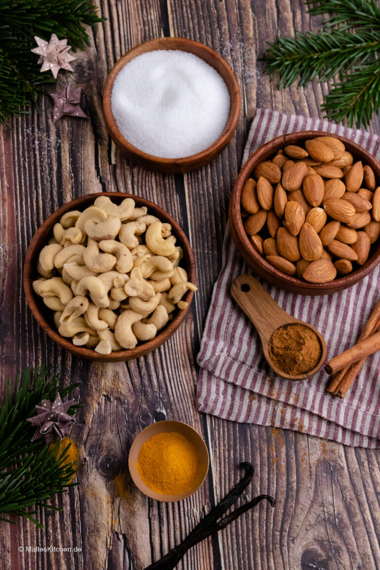 Gebrannte Mandeln und Cashewkerne selbstgemacht - wie vom Weihnachtsmarkt