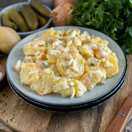 Omas Kartoffelsalat mit Mayonnaise.