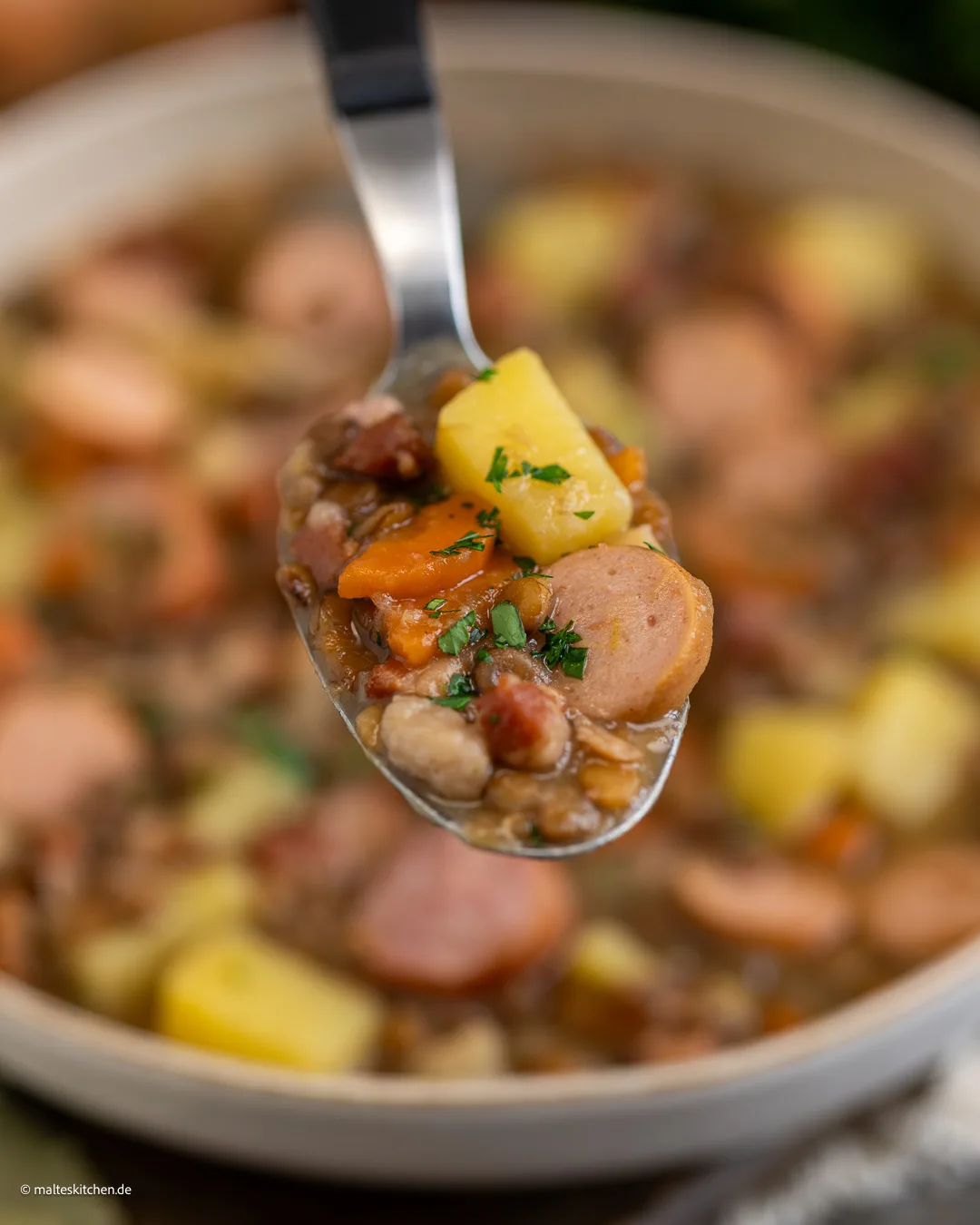 Linsensuppe nach Omas Rezept.